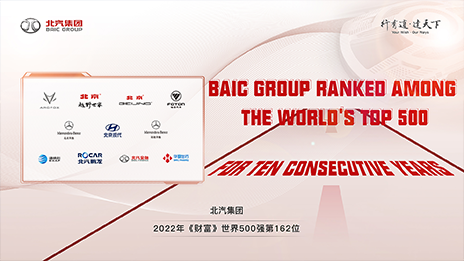 BAIC Group Ranked Among the World's Top 500  for Ten Consecutive Years...